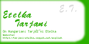 etelka tarjani business card